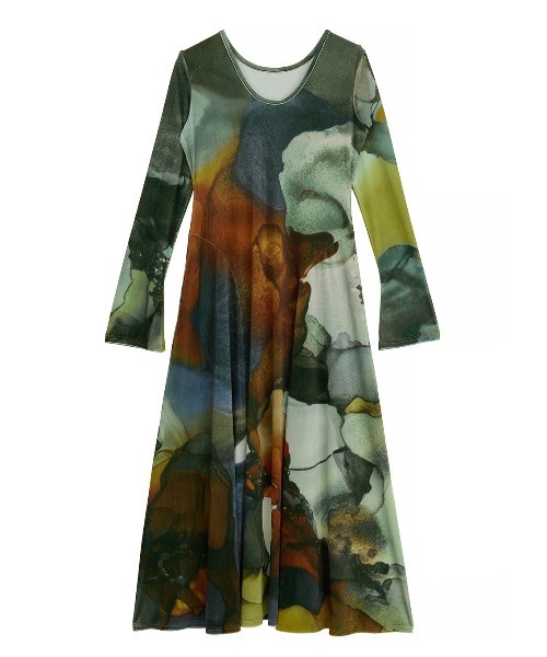 2WAY RUST INK ART VELOUR DRESS（ワンピース）｜Ameri（アメリ）の
