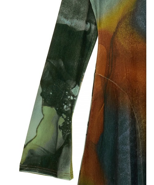 Ameri（アメリ）の「2WAY RUST INK ART VELOUR DRESS（ワンピース