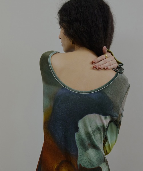 2WAY RUST INK ART VELOUR DRESS（ワンピース）｜Ameri（アメリ）の