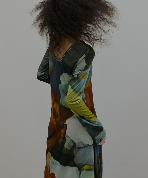 2WAY RUST INK ART VELOUR DRESS（ワンピース）｜Ameri（アメリ）の