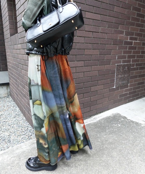 Ameri（アメリ）の「2WAY RUST INK ART VELOUR DRESS（ワンピース