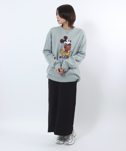 Disney(ディズニー)の「Disney(ディズニー)キャラクタージャガードニットセーター メンズ レディース ユニセックス/ミッキーマウス(ニット/セーター・レディース・スミクロ/ネイビー/サックスブルー系2/アイボリー/サックスブルー/グレイッシュベージュ/オフホワイト/ネイビー系2・M/L/LL)」の10枚目の写真