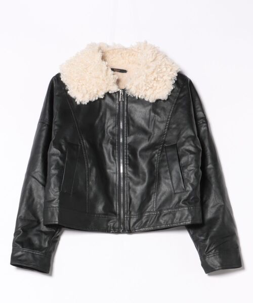 Ritzy（リッツィー）の「フェイクレザー 襟ボア切り替え ブルゾン（ブルゾン・レディース・ブラック・M/L/XL）」の13枚目の写真