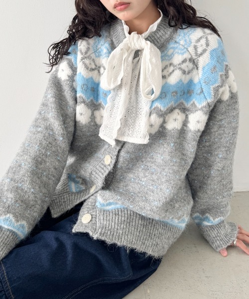 CELINE フラワー柄 ニットカーディガン CELINE 花柄カーディガン 【公式通販】