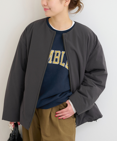 洗濯機洗い可能】寒い日の味方◎パフィーノーカラーサイドジップ