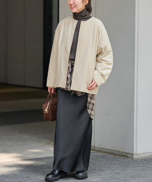 パフィーノーカラーサイドジップブルゾン（その他アウター）｜JOURNAL