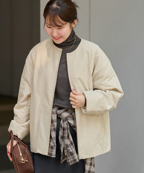 パフィーノーカラーサイドジップブルゾン（その他アウター）｜JOURNAL