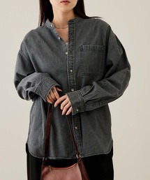 NAVY | nAvy ルーズデニムスタンドカラーシャツ(シャツ/ブラウス)