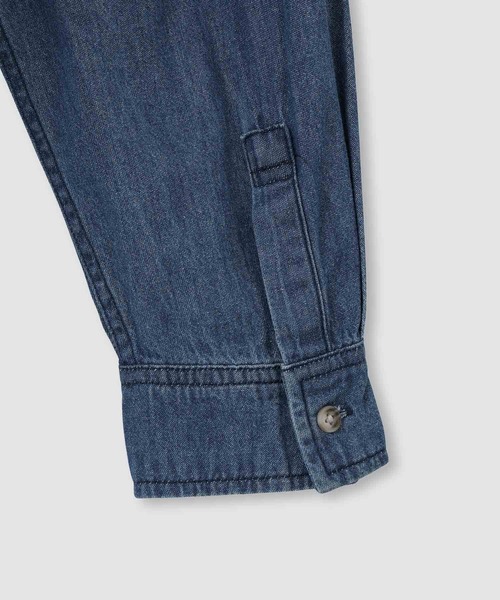 NAVY（ネイビー）の「nAvy ルーズデニムスタンドカラーシャツ（シャツ/ブラウス・メンズ・ブルー系/ブラック系・XL/L/M/S）」の5枚目の写真