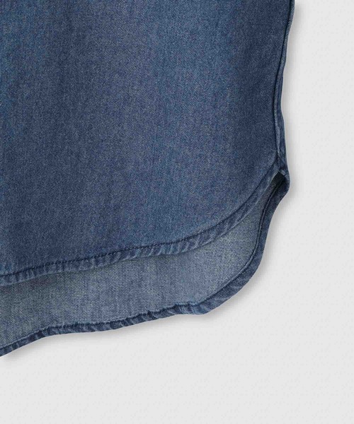 NAVY（ネイビー）の「nAvy ルーズデニムスタンドカラーシャツ（シャツ/ブラウス・メンズ・ブルー系/ブラック系・XL/L/M/S）」の6枚目の写真