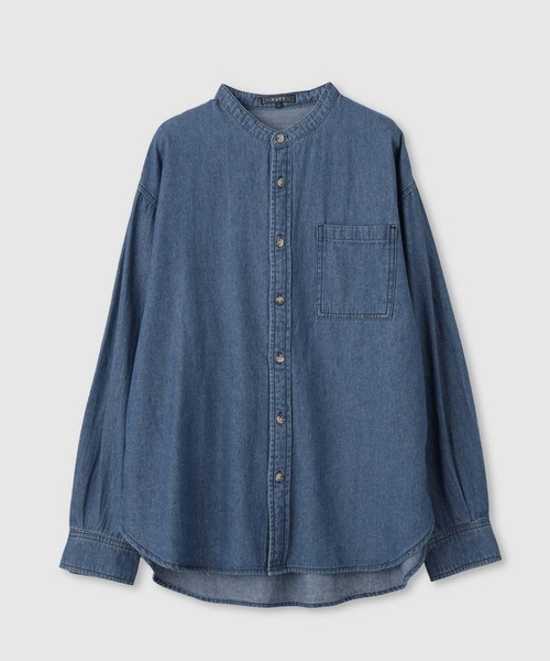 NAVY（ネイビー）の「nAvy ルーズデニムスタンドカラーシャツ（シャツ/ブラウス・メンズ・ブルー系/ブラック系・XL/L/M/S）」の16枚目の写真