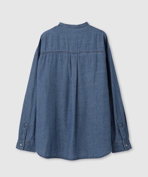 NAVY（ネイビー）の「nAvy ルーズデニムスタンドカラーシャツ（シャツ/ブラウス・メンズ・ブルー系/ブラック系・XL/L/M/S）」の18枚目の写真