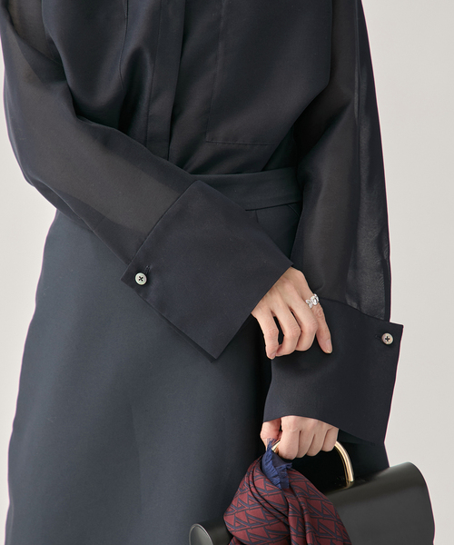 VERMEIL par iena(ヴェルメイユパーイエナ)の「ブライトオーガンジーシャツ(シャツ/ブラウス・レディース・ピンク/ネイビー・FREE)」の7枚目の写真