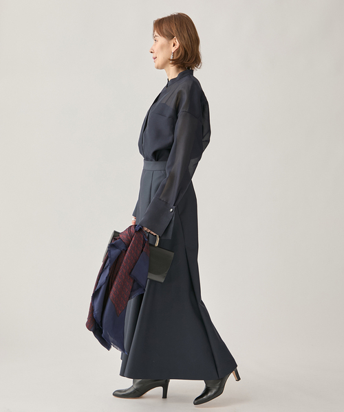 VERMEIL par iena(ヴェルメイユパーイエナ)の「ブライトオーガンジーシャツ(シャツ/ブラウス・レディース・ピンク/ネイビー・FREE)」の9枚目の写真