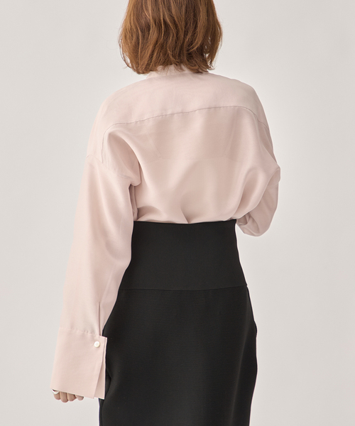 VERMEIL par iena(ヴェルメイユパーイエナ)の「ブライトオーガンジーシャツ(シャツ/ブラウス・レディース・ピンク/ネイビー・FREE)」の13枚目の写真