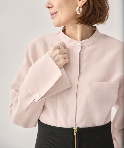 VERMEIL par iena(ヴェルメイユパーイエナ)の「ブライトオーガンジーシャツ(シャツ/ブラウス・レディース・ピンク/ネイビー・FREE)」の15枚目の写真