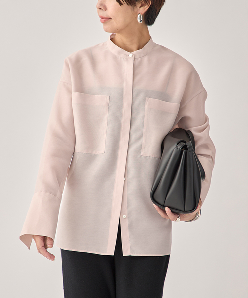 VERMEIL par iena(ヴェルメイユパーイエナ)の「ブライトオーガンジーシャツ(シャツ/ブラウス・レディース・ピンク/ネイビー・FREE)」の20枚目の写真