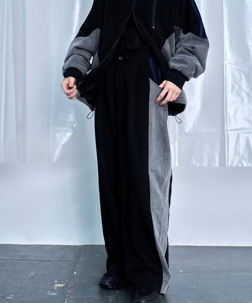 Nora Lily（ノラリリー）の「【Nora Lily】Denim Combo Relax Pants（その他パンツ・メンズ・ブラック系/カーキ系・FREE）」の2枚目の写真