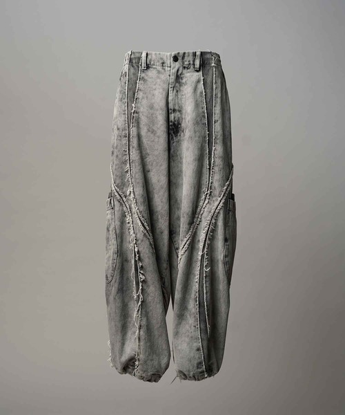 UNISEX》Denim Switching Alien Wide Pants/デニム切り替えエイリアン