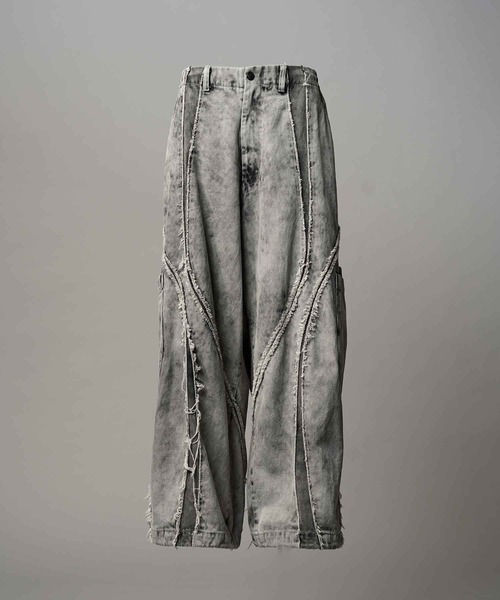 UNISEX》Denim Switching Alien Wide Pants/デニム切り替えエイリアン