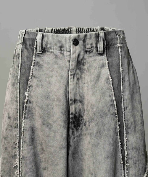 UNISEX》Denim Switching Alien Wide Pants/デニム切り替えエイリアン