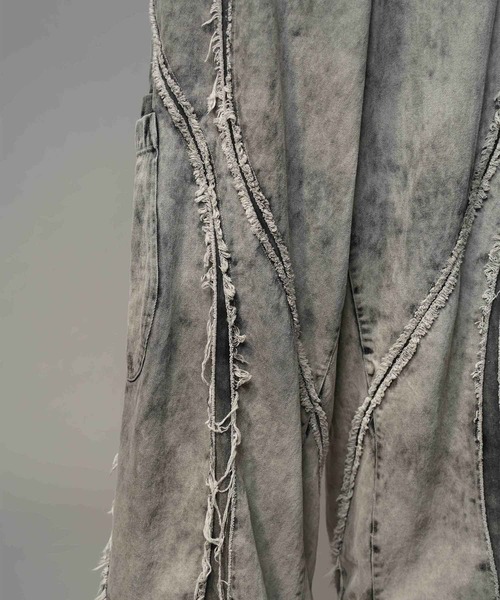 UNISEX》Denim Switching Alien Wide Pants/デニム切り替えエイリアン