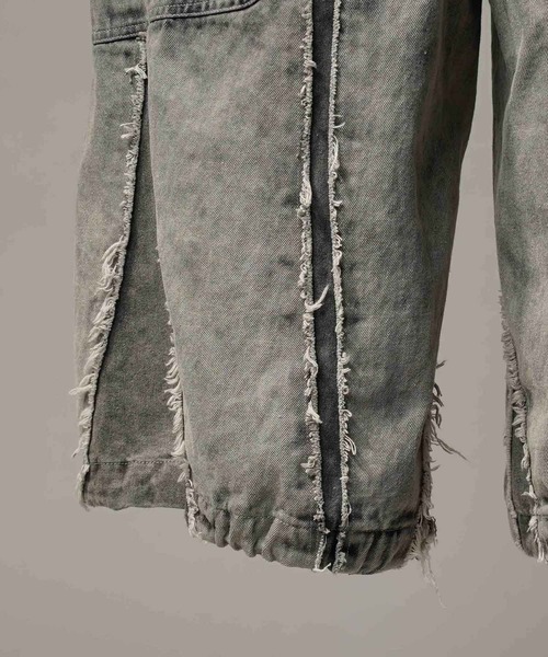 UNISEX》Denim Switching Alien Wide Pants/デニム切り替えエイリアン