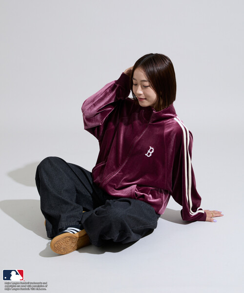 FREAK'S STORE（フリークスストア）の「MLB/エムエルビー MLB ベロアトラックジャケット＜セットアップ対応＞（ジャージ・レディース・オフホワイト/レッド/ネイビー・ﾌﾘ-）」の11枚目の写真