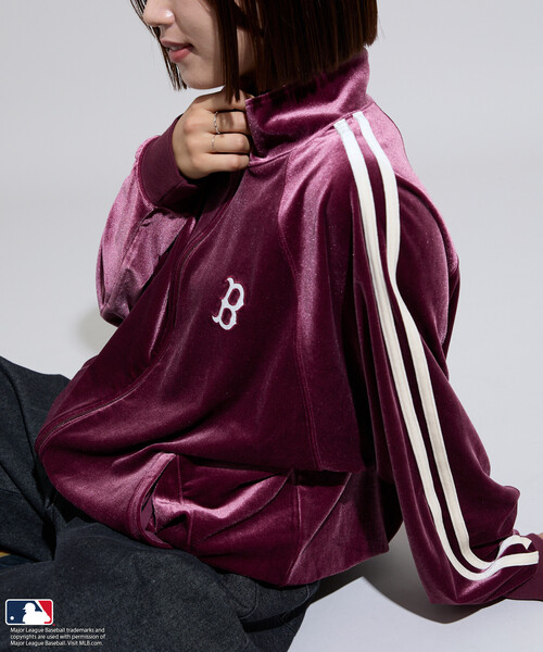 FREAK'S STORE（フリークスストア）の「MLB/エムエルビー MLB ベロアトラックジャケット＜セットアップ対応＞（ジャージ・レディース・オフホワイト/レッド/ネイビー・ﾌﾘ-）」の16枚目の写真