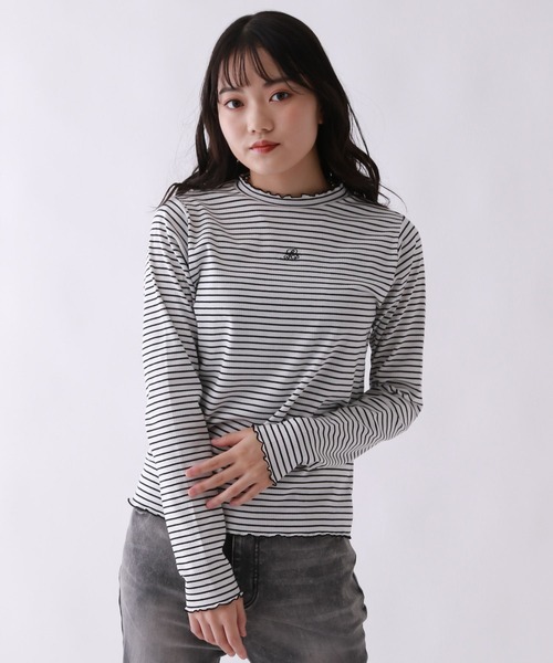 repipi armario(レピピ アルマリオ)の「【吸湿発熱】テレコプチハイメロウトップス(Tシャツ/カットソー・キッズ・ホワイト系その他/ホワイト/ブラック・SMALL/MEDIUM/LARGE)」の2枚目の写真