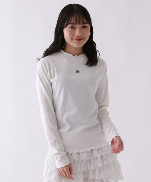 repipi armario(レピピ アルマリオ)の「【吸湿発熱】テレコプチハイメロウトップス(Tシャツ/カットソー・キッズ・ホワイト系その他/ホワイト/ブラック・SMALL/MEDIUM/LARGE)」の1枚目の写真