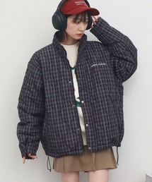 【mihns closet/ミンズクローゼット】 スタンドカラー パデッド ストレッチ キルティング ブルゾン