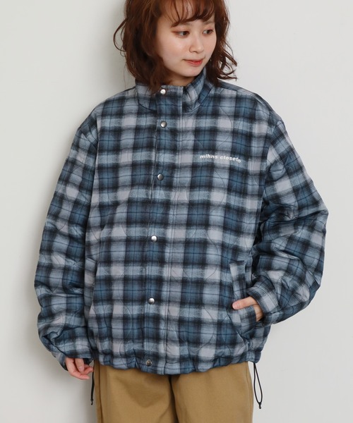 mihns closet(ミンズクローゼット)の「【mihns closet/ミンズクローゼット】 スタンドカラー パデッド ストレッチ キルティング ブルゾン(ブルゾン・メンズ・グレー系その他/ブラック系その他2/ブラック系その他・S/LL/M/L)」の1枚目の写真