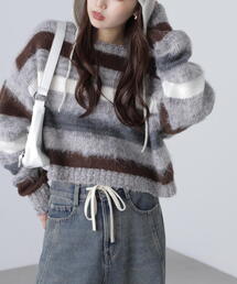 FREE'S MART | ◆マルチボーダー短丈ニット(ニット/セーター)