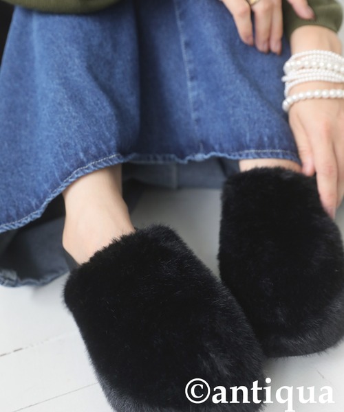 antiqua(アンティカ)の「ファー体幹スリッポン(スリッポン・レディース・グレー/ブラック・M/LL/L)」の21枚目の写真