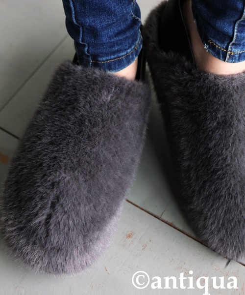 antiqua(アンティカ)の「ファー体幹スリッポン(スリッポン・レディース・グレー/ブラック・M/LL/L)」の17枚目の写真