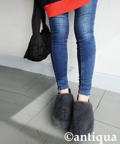 antiqua(アンティカ)の「ファー体幹スリッポン(スリッポン・レディース・グレー/ブラック・M/LL/L)」の15枚目の写真