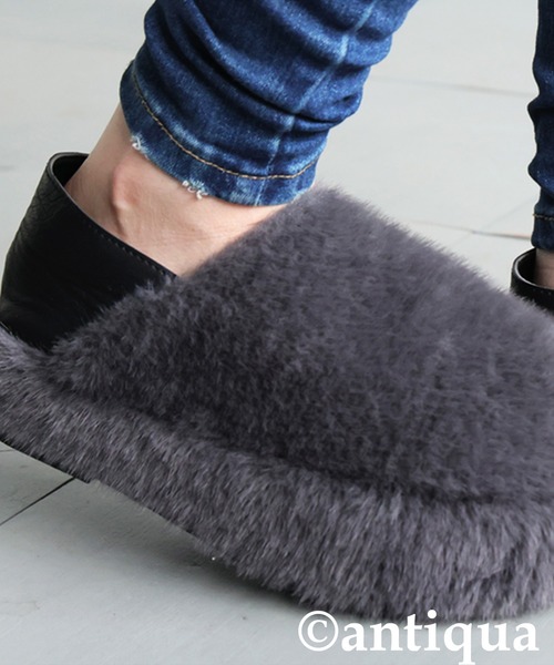 antiqua(アンティカ)の「ファー体幹スリッポン(スリッポン・レディース・グレー/ブラック・M/LL/L)」の13枚目の写真