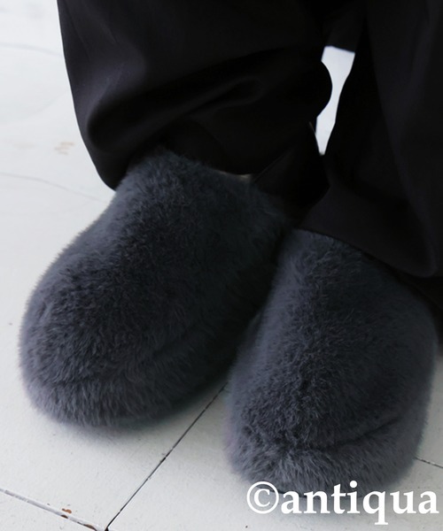antiqua(アンティカ)の「ファー体幹スリッポン(スリッポン・レディース・グレー/ブラック・M/LL/L)」の7枚目の写真
