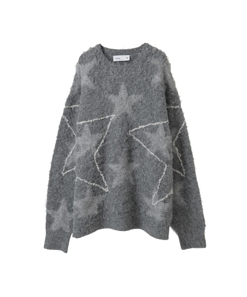 CONVERSE TOKYO(コンバーストウキョウ)の「STAR★ ALLOVER STITCH KNIT PULLOVER(ニット/セーター・レディース・ブラック/グレー/ブルー・SMALL/MEDIUM)」の2枚目の写真