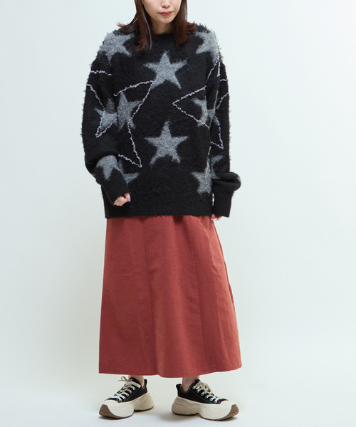 CONVERSE TOKYO(コンバーストウキョウ)の「STAR★ ALLOVER STITCH KNIT PULLOVER(ニット/セーター・レディース・ブラック/グレー/ブルー・SMALL/MEDIUM)」の8枚目の写真