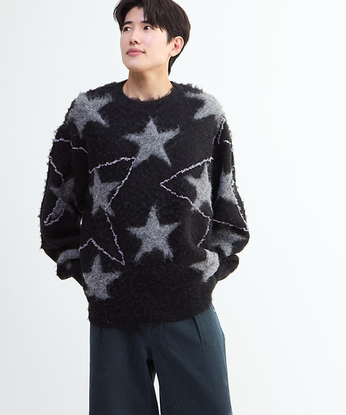 CONVERSE TOKYO(コンバーストウキョウ)の「STAR★ ALLOVER STITCH KNIT PULLOVER(ニット/セーター・レディース・ブラック/グレー/ブルー・SMALL/MEDIUM)」の7枚目の写真