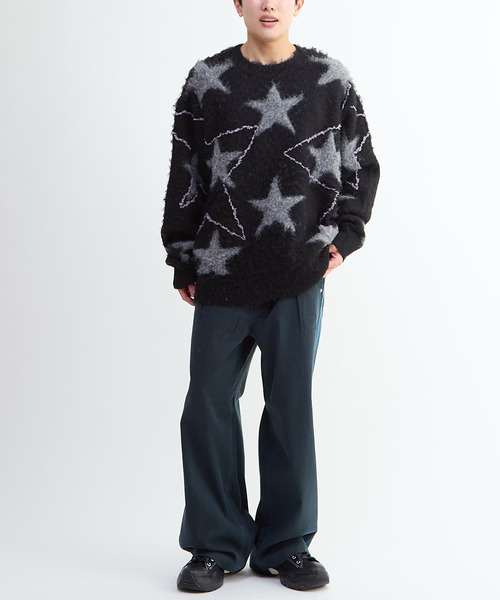 CONVERSE TOKYO(コンバーストウキョウ)の「STAR★ ALLOVER STITCH KNIT PULLOVER(ニット/セーター・レディース・ブラック/グレー/ブルー・SMALL/MEDIUM)」の6枚目の写真