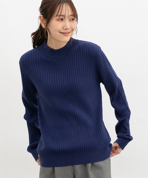 Honeys（ハニーズ）の「【ハニぽか・ダイナホット・ウォッシャブル】あったかリブ編ハイネック（ニット/セーター・レディース・ブラック/ベージュ/グリーン/オレンジ/イエロー/アイボリー/ブルー/ミント/ピンク・L/M/S/LL）」の18枚目の写真