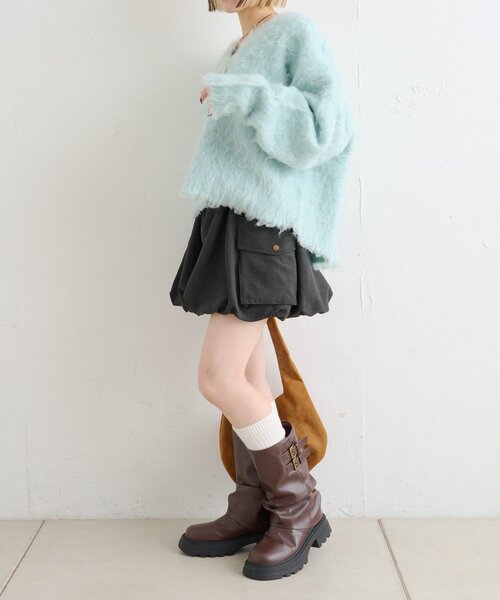 w closet（ダブルクローゼット）の「バルーンカーゴスカート（スカート・レディース・カーキ/ブラック/アイボリー・FREE）」の16枚目の写真