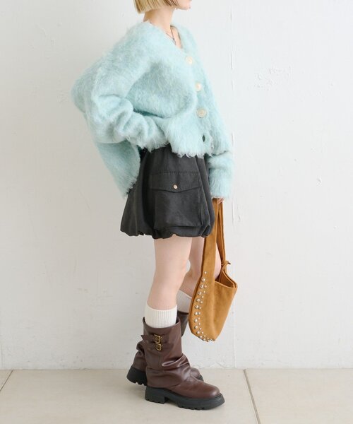 w closet（ダブルクローゼット）の「バルーンカーゴスカート（スカート・レディース・カーキ/ブラック/アイボリー・FREE）」の17枚目の写真