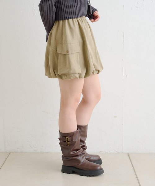 w closet（ダブルクローゼット）の「バルーンカーゴスカート（スカート・レディース・カーキ/ブラック/アイボリー・FREE）」の19枚目の写真