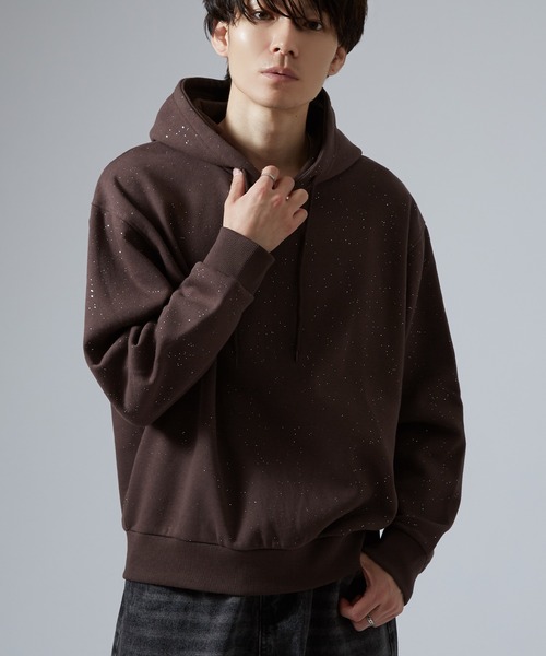 improves（インプローブス）の「ラメ裏起毛 スウェットパーカー（パーカー・メンズ・ネイビー/ブラウン/ブラック・LARGE/MEDIUM）」の2枚目の写真