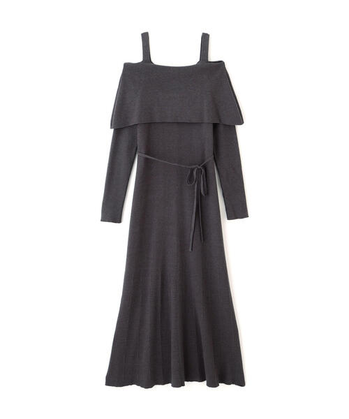 PROPORTION BODY DRESSING（プロポーションボディドレッシング）の「オフショルリブニットワンピース / 1215240112（ワンピース・レディース・ダークグレー/レッド/ブラック・MEDIUM/P/S）」の13枚目の写真