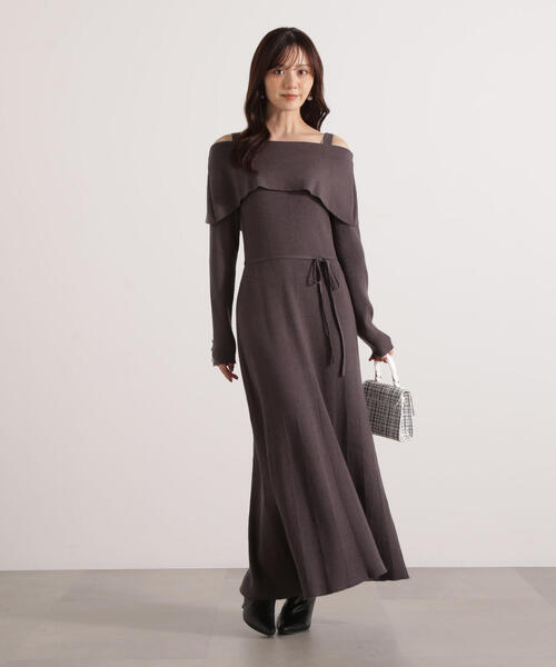 PROPORTION BODY DRESSING（プロポーションボディドレッシング）の「オフショルリブニットワンピース / 1215240112（ワンピース・レディース・ダークグレー/レッド/ブラック・MEDIUM/P/S）」の15枚目の写真
